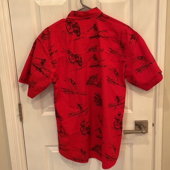 iron and resin Shirts Iron And Resin Made In The Usa Hawaiian Moto Print Button Down Shirt
